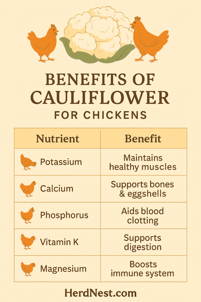 Cauliflower Is Healthy For Chickens Too!